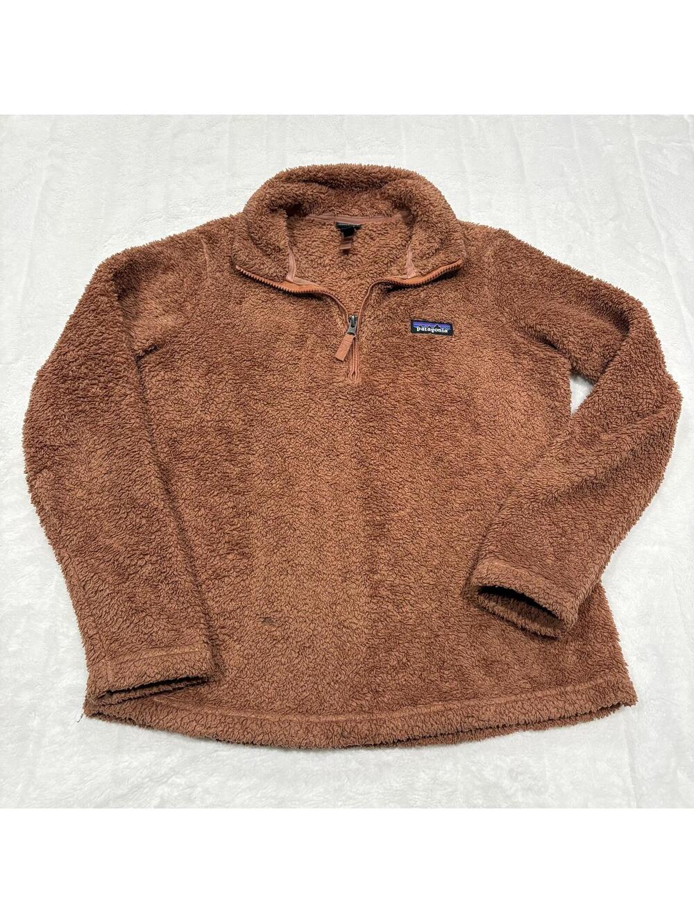 Patagonia Burnt Orange Outdoor Teddy Fleece Pullover Womens S Half-Zip Sweater